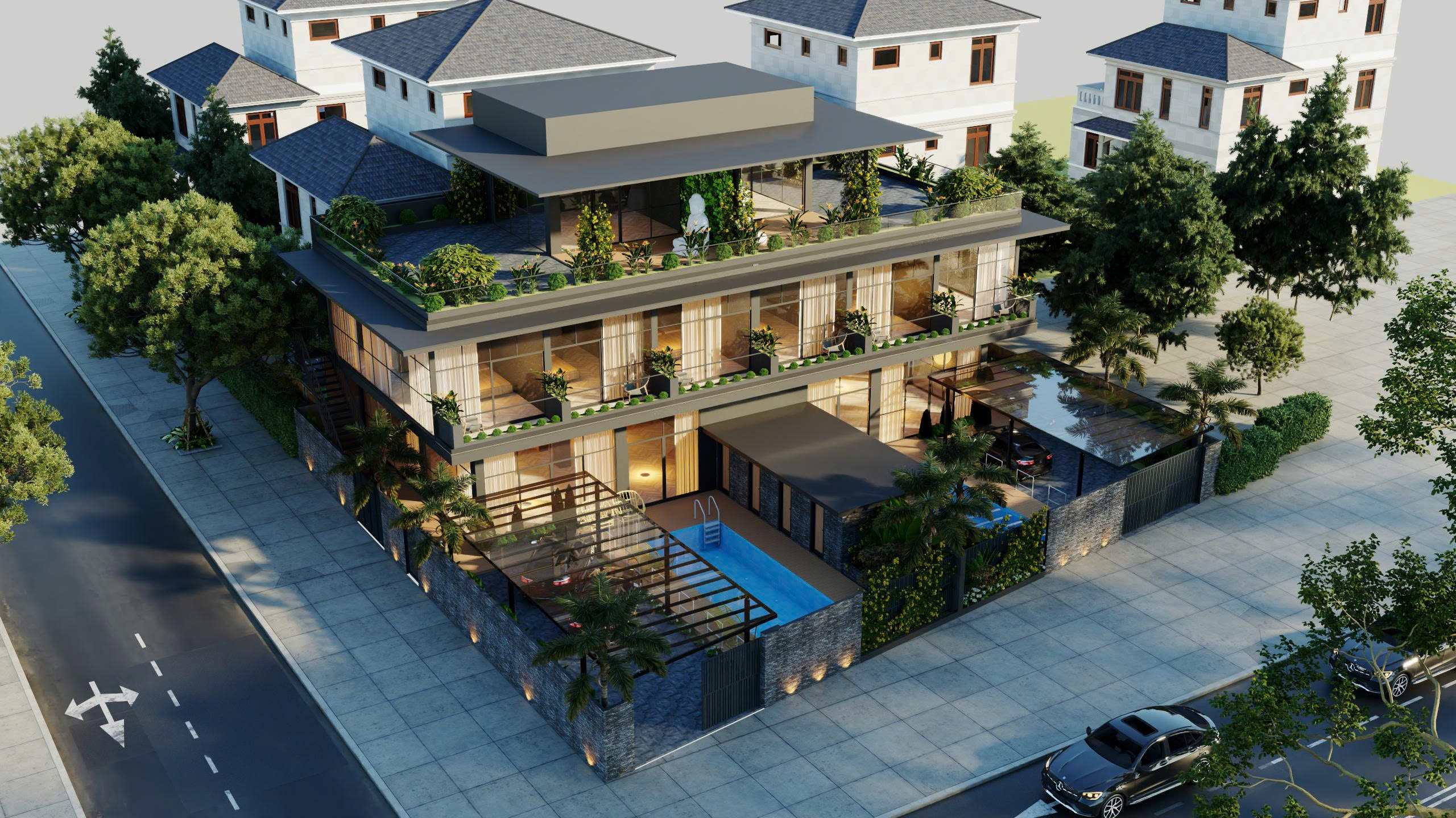 VILLA HIỆN ĐẠI KẾT HỢP KHÔNG GIAN XANH